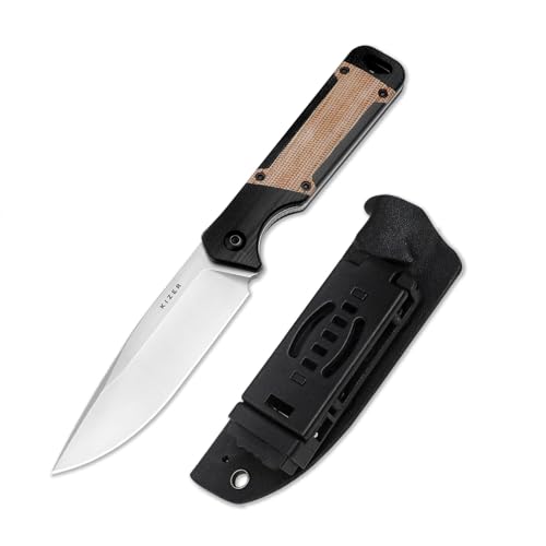Kizer Militaw Fixed Blade - Nitro V/Brown Micarta