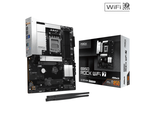 AMD B850 Rock WiFi 7 AM5 ATX Motherboard