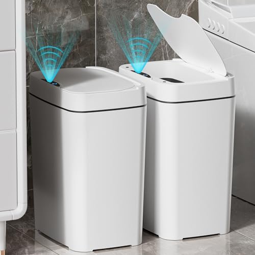 Amazon US, 35% OFF - Automatic 2.7 Gal Bathroom Trash Can with Lid (2-Pack!)