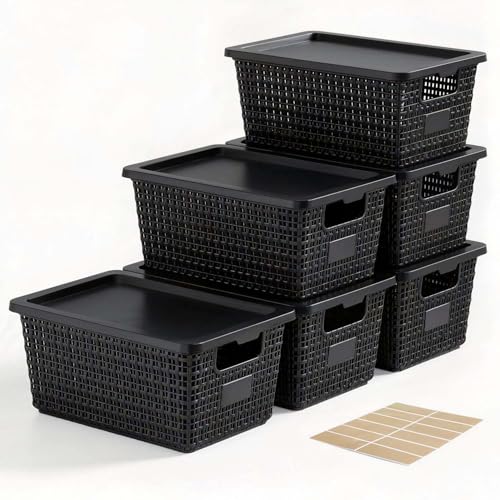Amazon US - 50% OFF - 6-Pack Plastic Storage Bins with Lids
