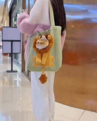 Lion-Shaped Pet Carrier Shoulder Bag