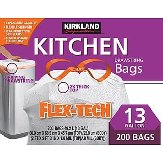 Select Stores: 200-Ct 13-Gal Kirkland Signature Flex-Tech Kitchen Trash Bags