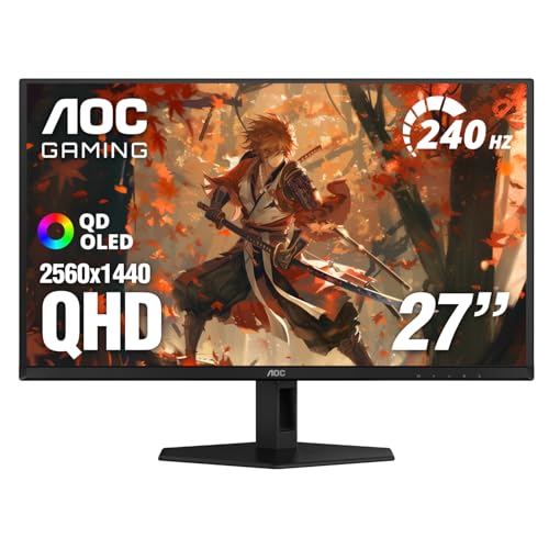 AOC 27" QD OLED Gaming Monitor, QHD, 240Hz