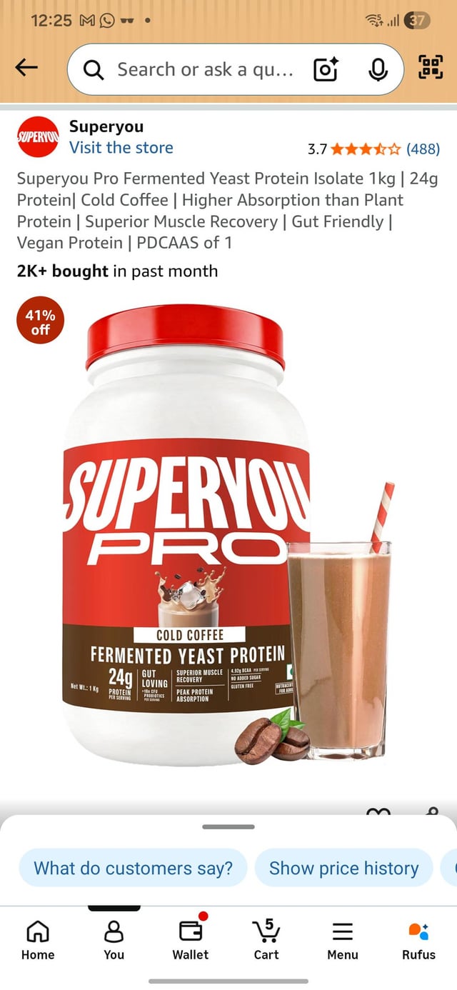 Superyou Cold Coffee 1kg @1335 after Cashback