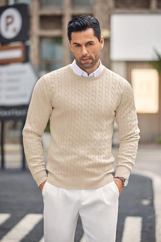 31% OFF – Men's Lightweight Cable Knit Sweater (COOFANDY) – Now