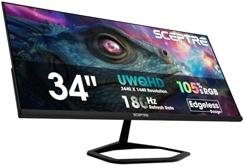 Sceptre 34-inch Prime Gaming Monitor 3440 x 1440 up to 180Hz DisplayPort HDMI