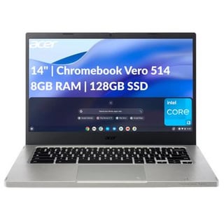 Acer Vero 514 Chromebook (Cert. Refurbished): 14" FHD (1920x1080) 16:9, 300-nits, 99% sRGB, IPS Display, Intel i3-1215U, Intel UHD Graphics, 8GB RAM, 128GB SSD, Now