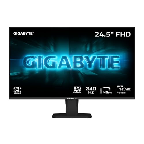 GIGABYTE - GS25F2A - 24.5" IPS Gaming Monitor 1920x1080 240Hz - 1ms GTG - AMD FreeSync Premium - HDMI, DP - Tilt Adjustable