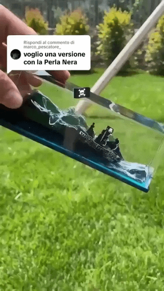 Floating Ship in Bottle Liquid Drift Decor