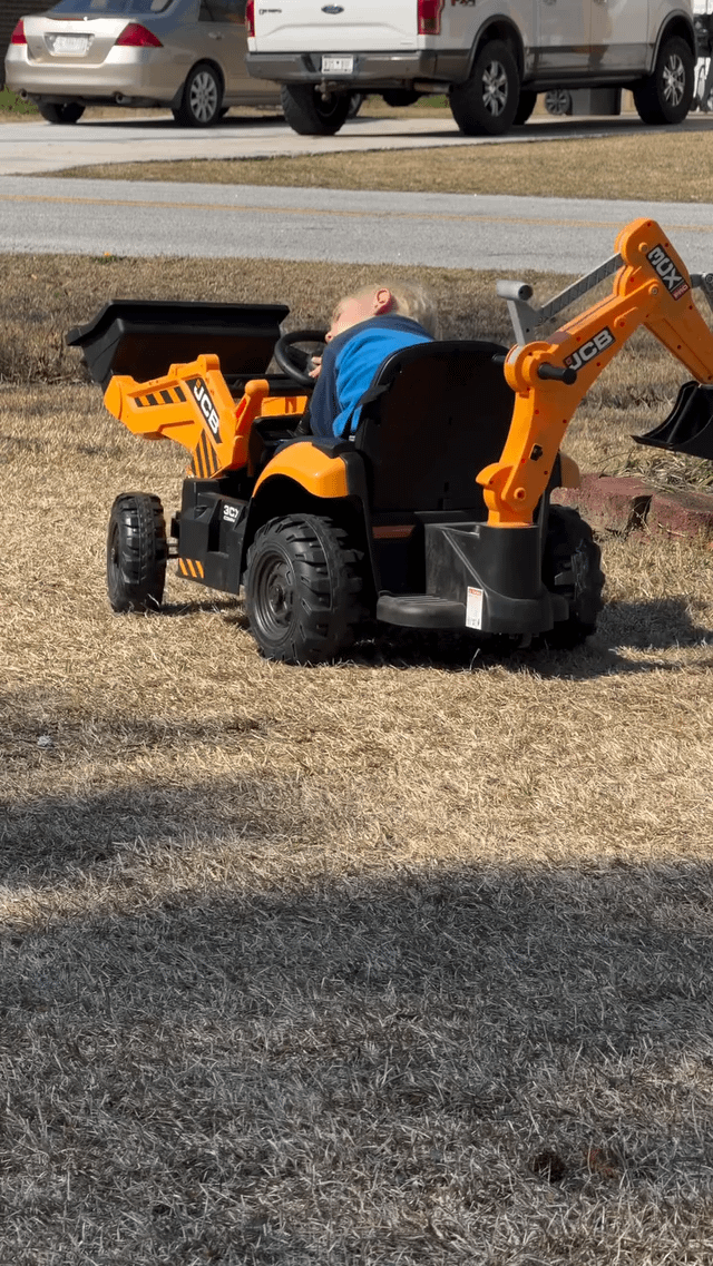 Electric Ride-On Excavator Toy with Remote Control