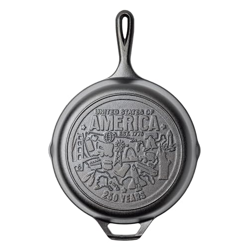Amazon US - Lodge 10.25 Inch Cast Iron Skillet – Pre-Seasoned Frying Pan with Teardrop Handle – Oven, Stovetop, Grill & Campfire Use – Made in USA – Non-Toxic
