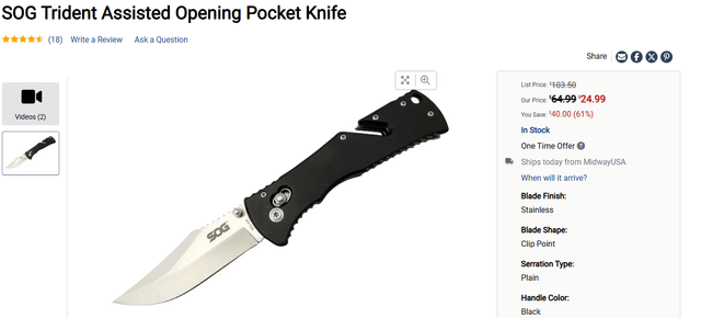SOG Trident - 60% off