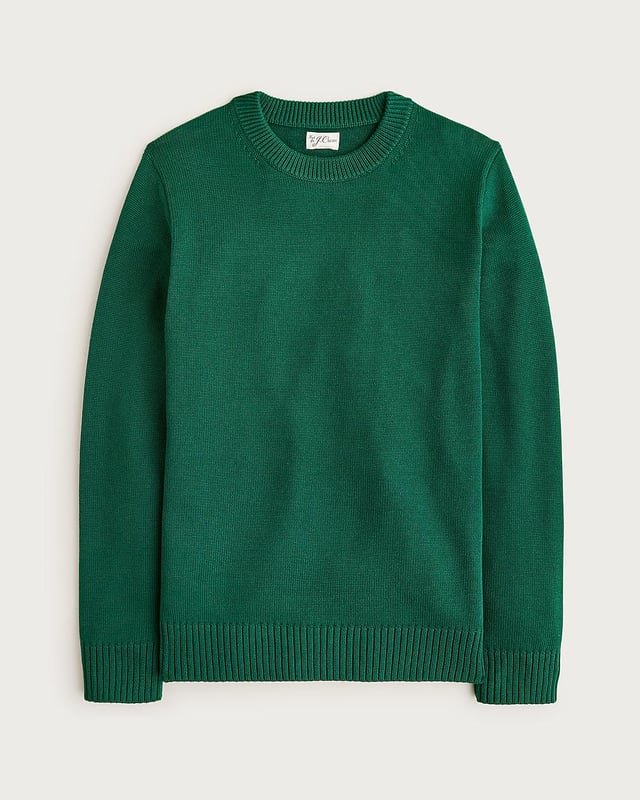J Crew Heritage cotton crewneck sweater Green